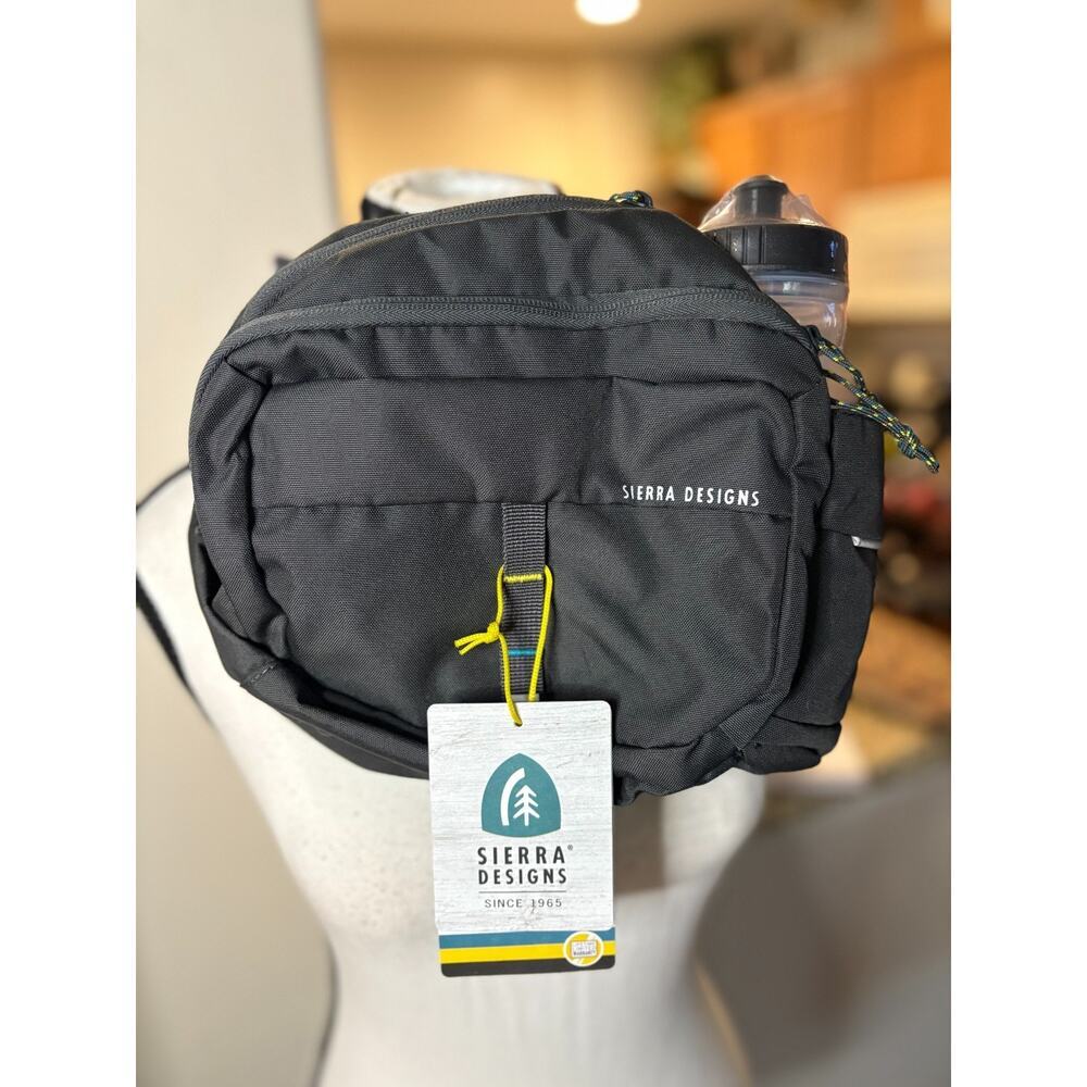 Sierra Designs Woods Quarry Waist Pack w/24 oz Water Bottle Camp Hike Pack Gray